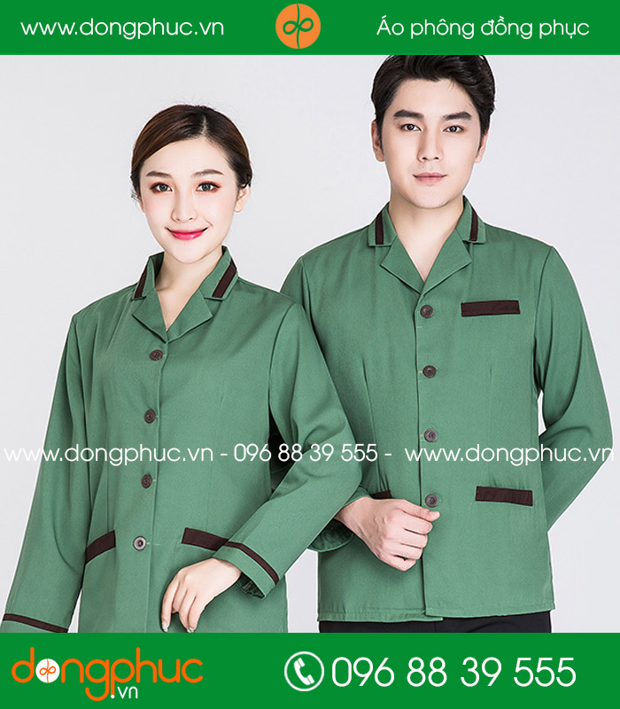 Đồng phục vệ sinh màu xanh rêu